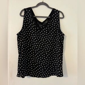 Status by Chenault Black Polka Dot Sleeveless Top size XXL
